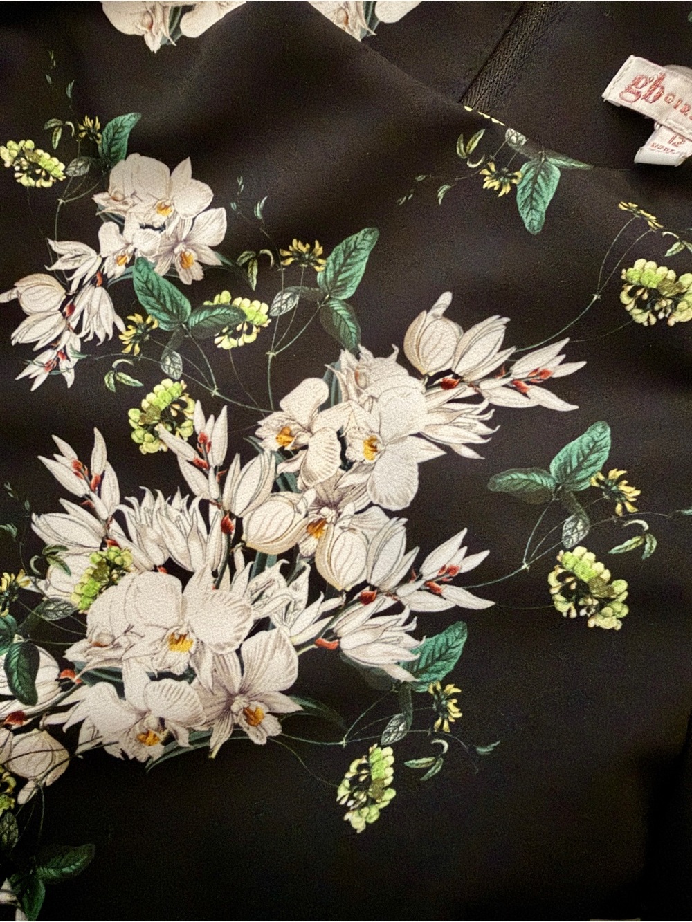 GB Girls Black Floral Tie Waist Ruffle Sleeve Wide Leg Jumpsuit 12 EUC - Picture 4 of 11